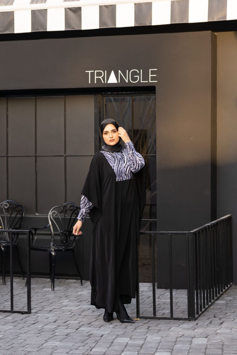 عبای زنانه مشکی پریا - Image 5