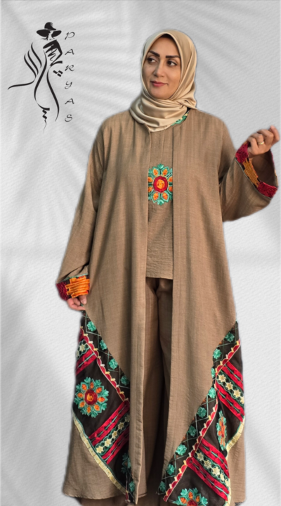 مانتو عبای سه تیکه مدل سوسن