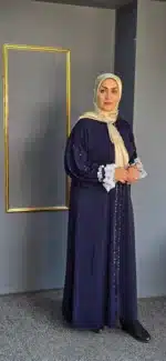 مانتو زنانه سرمه ای مروارید - Image 2
