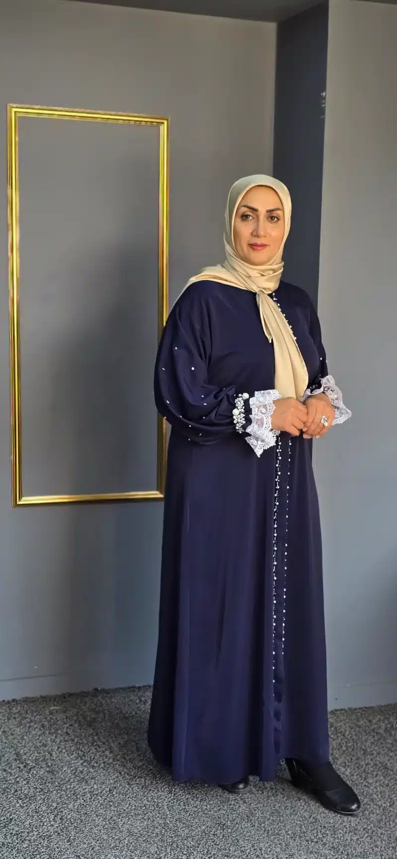 مانتو زنانه سرمه ای مروارید - Image 2