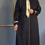 مانتو زنانه مشکی مروارید