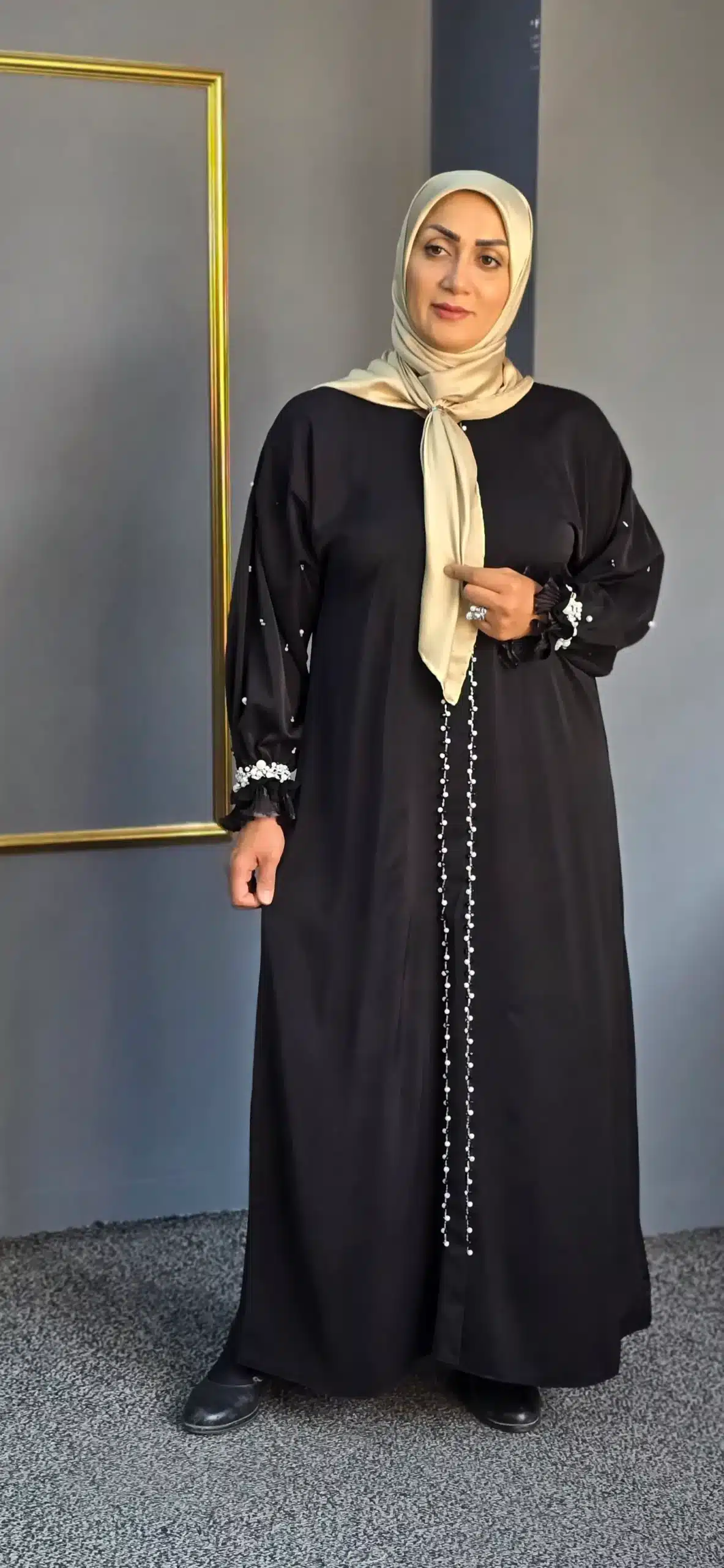 خرید و فروش مانتو زنانه مشکی مروارید