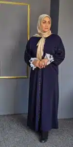 مانتو زنانه سرمه ای مروارید