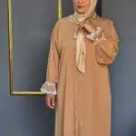 مانتو زنانه کرمی مروارید