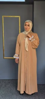 مانتو زنانه کرمی مروارید
